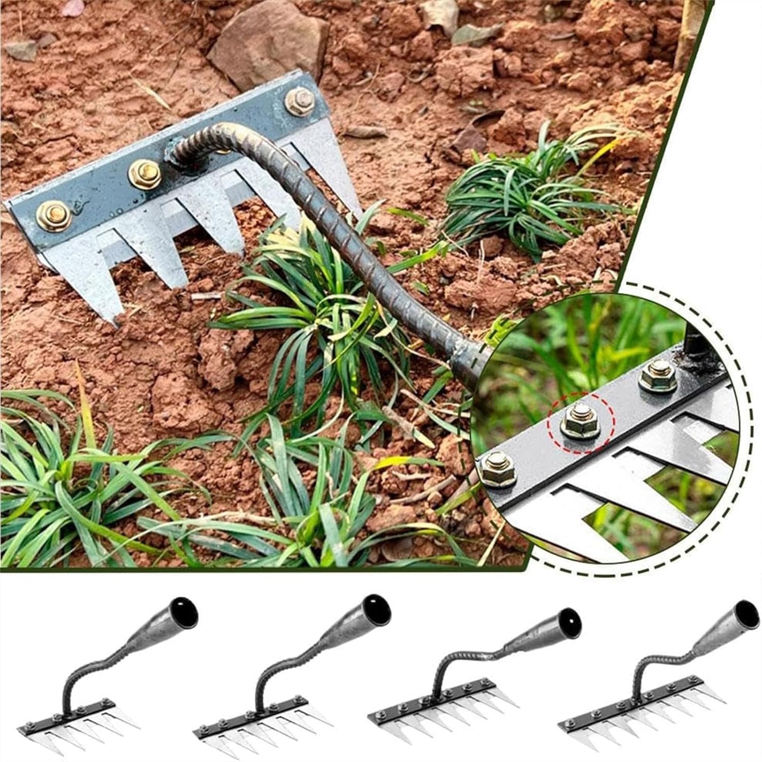 5/6/7/8 Teeth Metal Rake Garde – Agriculture Farming Hand Tools recenzja i cena